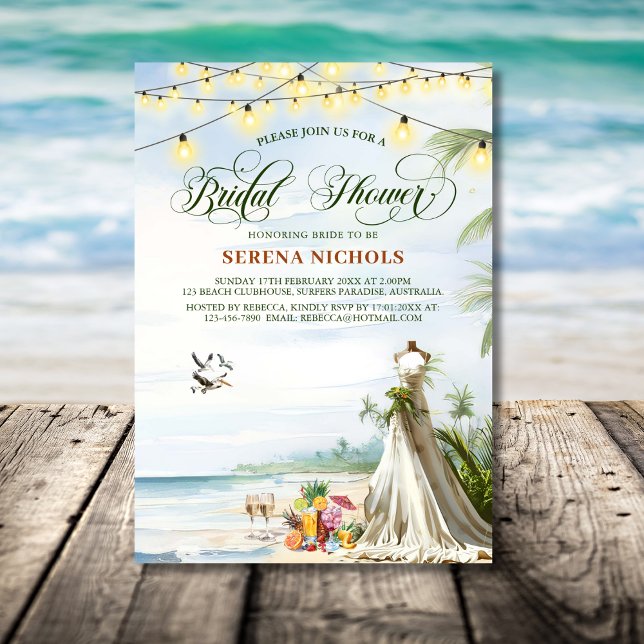 Invitation Mariage Robe Plage Boho Fête des mariées Hen Party (Créateur téléchargé)