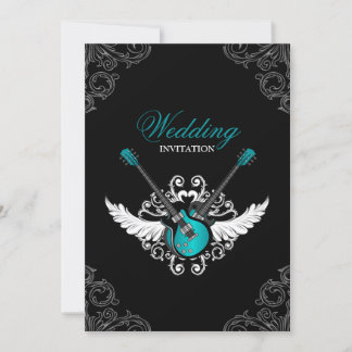 Invitation Mariage Rocher et Rouleau Turquoise