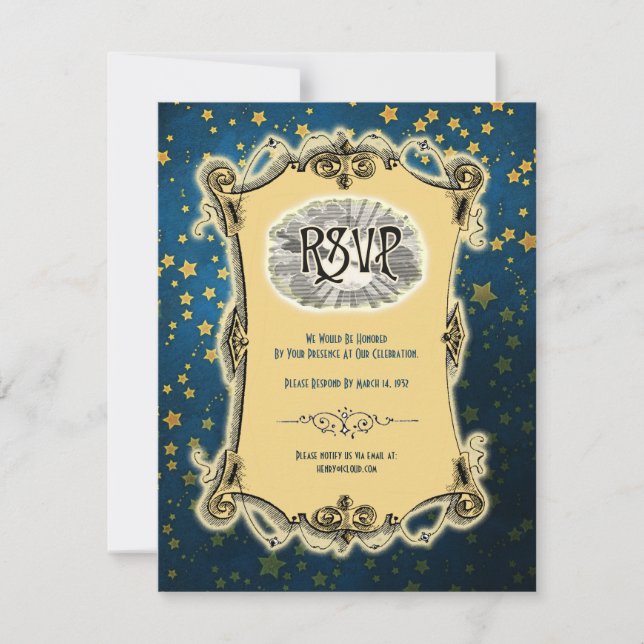 Invitation Mariage Romance au clair de lune RSVP (Devant)