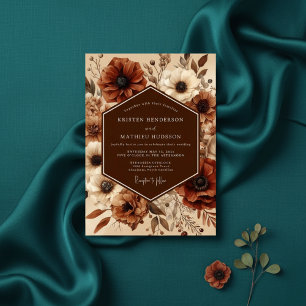 Invitation Mariage Romance d'Automne à Sienne Anémone