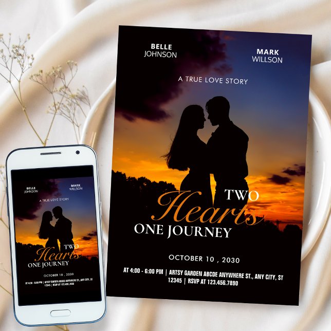 Invitation Mariage romance drame photo poster (Créateur téléchargé)