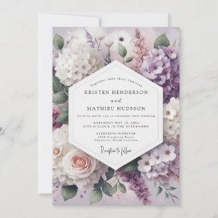 Invitation Mariage Romance Florale à la Lavande