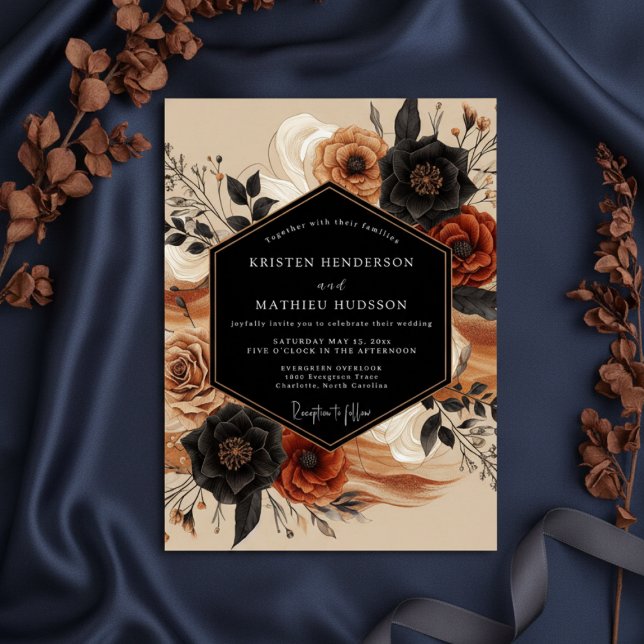 Invitation Mariage Romance Florale Amber Moody (Créateur téléchargé)