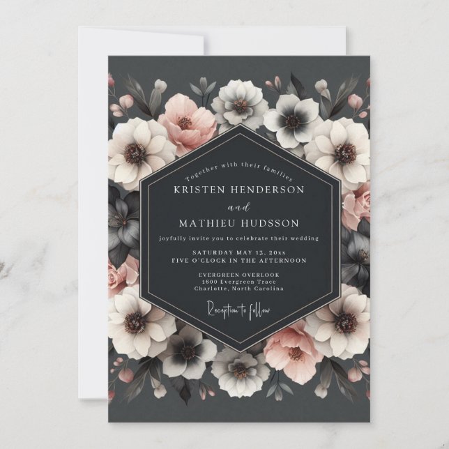 Invitation Mariage Romance Florale au Prunier (Devant)