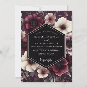 Invitation Mariage Romance Florale Bourguignonne Humeur
