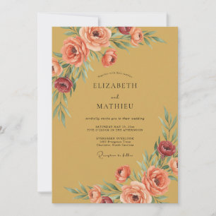 Invitation Mariage Romance Florale Impressionniste à la Verge