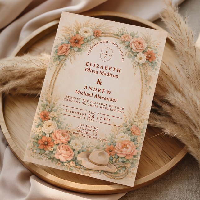 Invitation Mariage Romance Ranch Occidental (Créateur téléchargé)