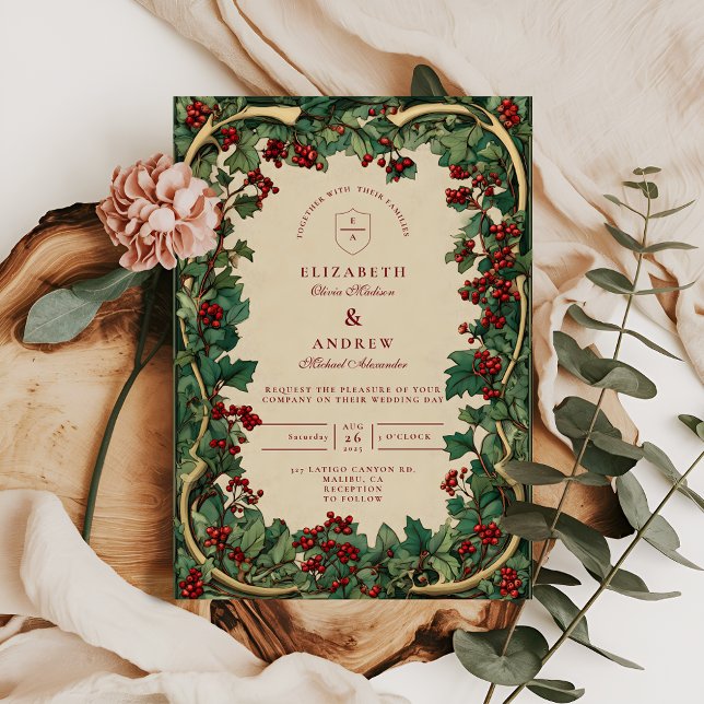 Invitation Mariage Romantique à l'Ivy Rustique (Créateur téléchargé)