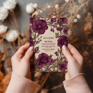 Invitation Mariage romantique Art Nouveau