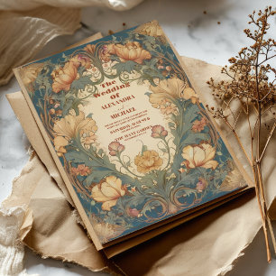 Invitation Mariage romantique Art Nouveau