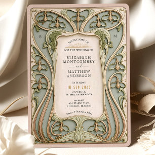 Invitation Mariage romantique Art nouveau Lily