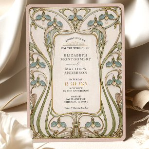Invitation Mariage romantique Art nouveau Lily