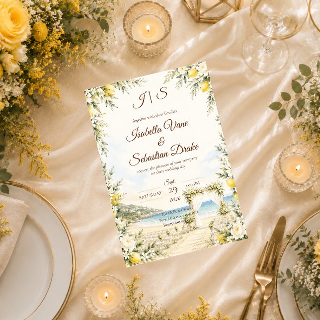 Invitation Mariage romantique au bord de la mer (Créateur téléchargé)