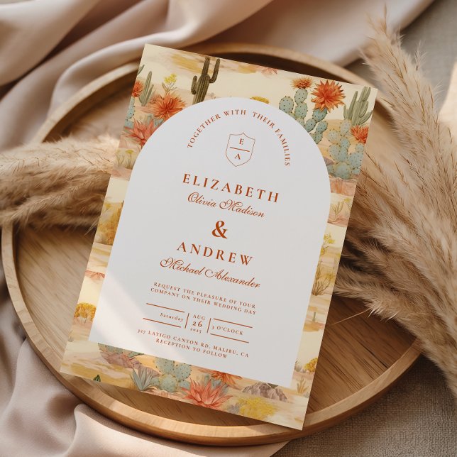 Invitation Mariage Romantique au Désert en Terracotta (Créateur téléchargé)