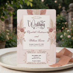 Invitation Mariage Romantique au Jardin aux Poussières de Ros