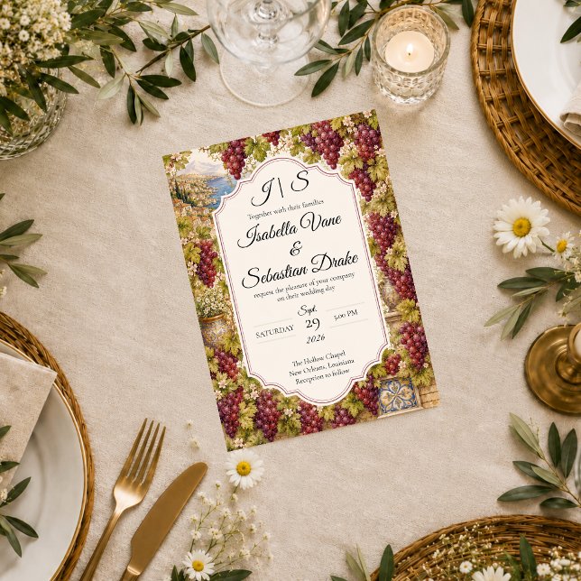 Invitation Mariage Romantique au Vignoble (Créateur téléchargé)