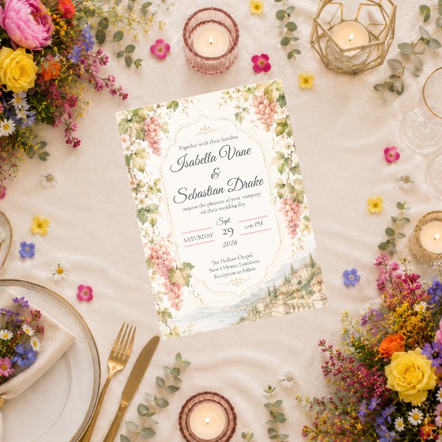 Invitation Mariage Romantique au Vignoble (Créateur téléchargé)