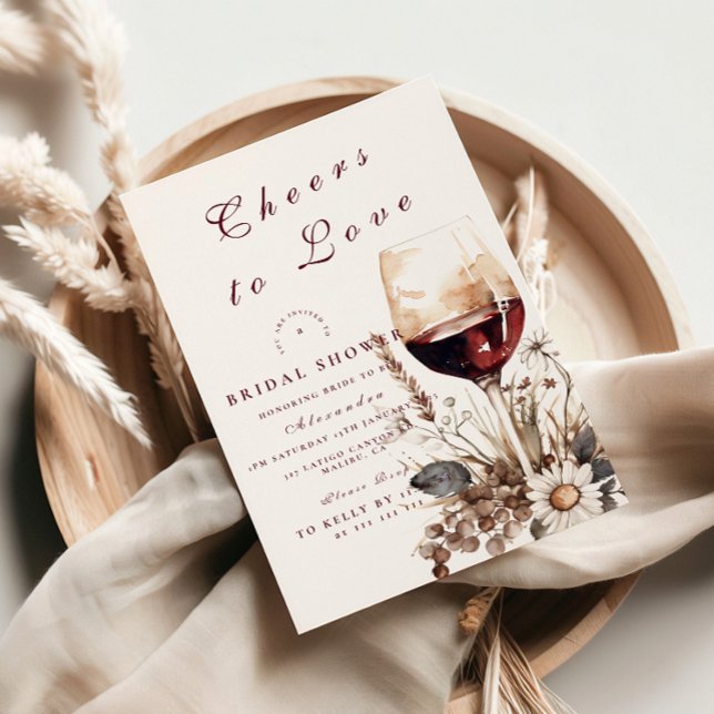 Invitation Mariage Romantique au Vin de Bourgogne (Créateur téléchargé)
