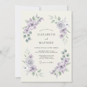Invitation Mariage Romantique aux Fleurs de Lilas