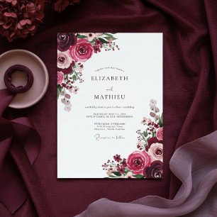 Invitation Mariage romantique avec une profusion florale de B