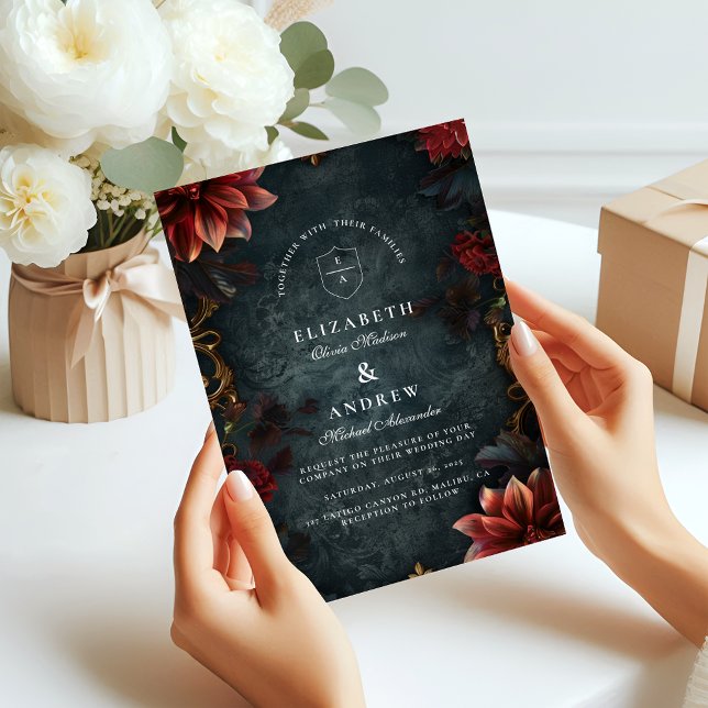 Invitation Mariage Romantique Baroque Gothique (Créateur téléchargé)