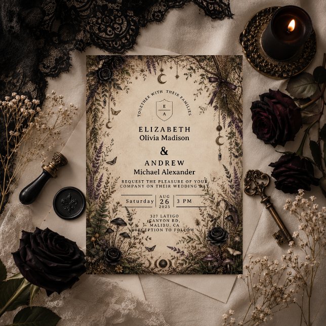 Invitation Mariage romantique boho gothique (Créateur téléchargé)