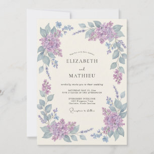 Invitation Mariage Romantique Botanique à la Lavande