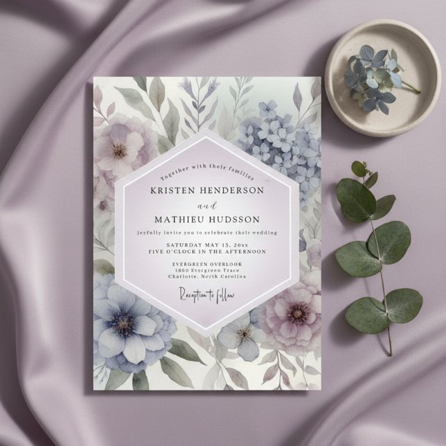Invitation Mariage Romantique Botanique à la Lavande (Créateur téléchargé)