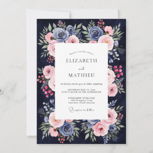 Invitation Mariage Romantique Botanique avec Fard à Joues Ble