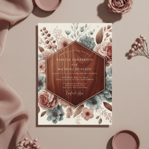Invitation Mariage Romantique Botanique Mauve