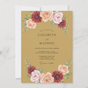 Invitation Mariage Romantique Bourguignon