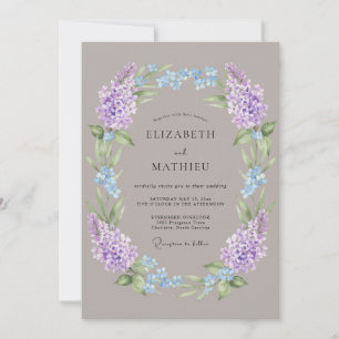 Invitation Mariage Romantique Couronne de Lavande