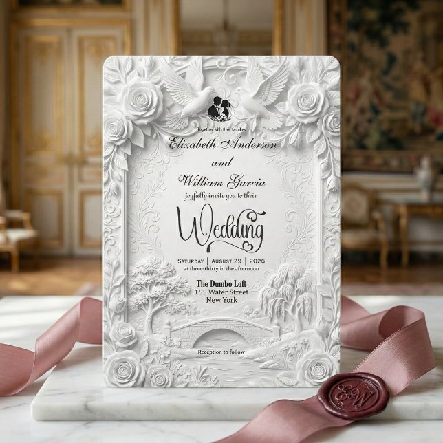 Invitation Mariage Romantique dans un Jardin Baroque (Créateur téléchargé)