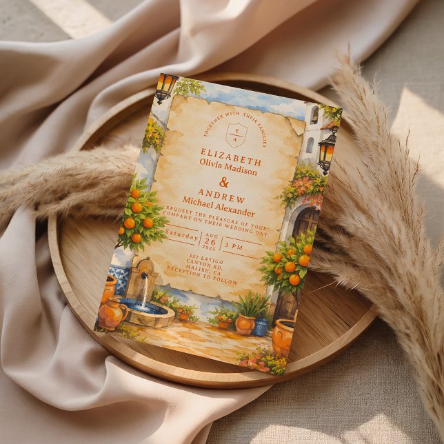 Invitation Mariage Romantique dans une Cour Espagnole (Créateur téléchargé)