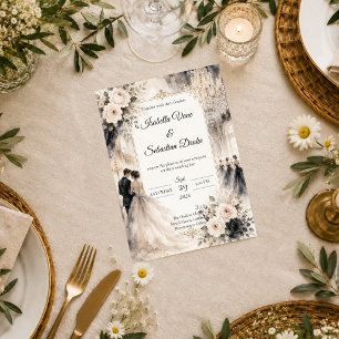 Invitation Mariage Romantique dans une Salle de Bal Luxueuse