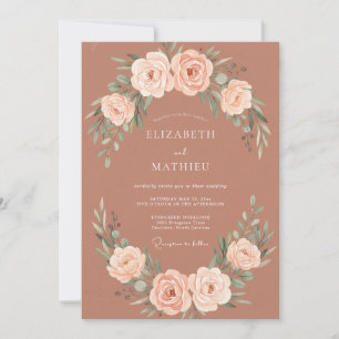 Invitation Mariage Romantique d'Automne en Terracotta