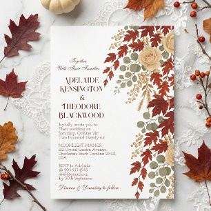Invitation Mariage romantique d'automne Mariage ivoire et b