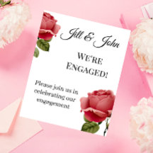 Mariage romantique de fiançailles Rose rouge