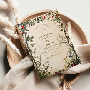 Invitation Mariage romantique de jardin sauvage