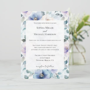 Invitation Mariage romantique de jolies fleurs de lavande