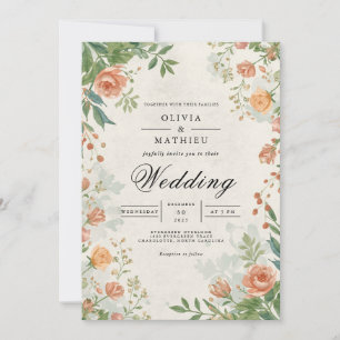 Invitation Mariage romantique de l'arcade florale