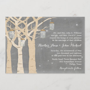 Invitation Mariage romantique de pot de maçon d'arbre de