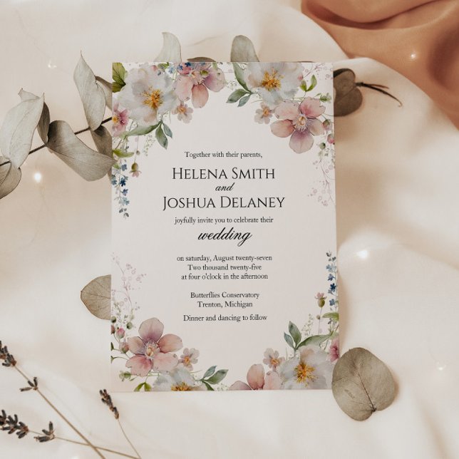 Invitation Mariage romantique de printemps floral (Créateur téléchargé)