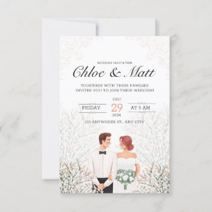 Invitation Mariage romantique de typographie de couple