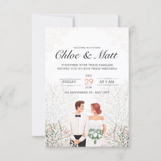 Invitation Mariage romantique de typographie de couple