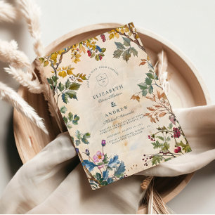 Invitation Mariage romantique du feuillage des bois