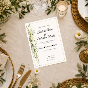 Invitation Mariage Romantique Élégant au Lys de Calla