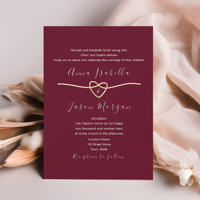 Invitation Mariage romantique en Bourgogne (Créateur téléchargé)