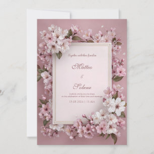 Invitation Mariage romantique en fleur de cerisier