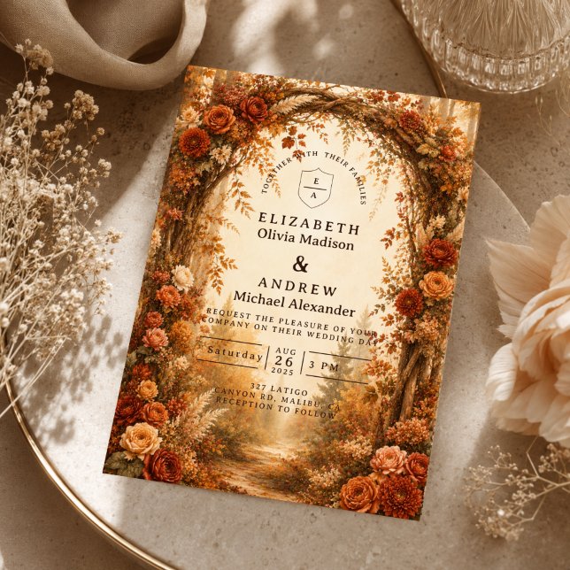 Invitation Mariage romantique en forêt d'automne (Créateur téléchargé)